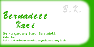 bernadett kari business card